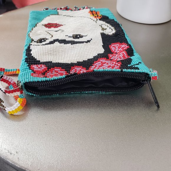 Amazing Frida Kahlo Portrait Beaded Bag Artisan Made in Guatemala NWOT - Picture 12 of 16